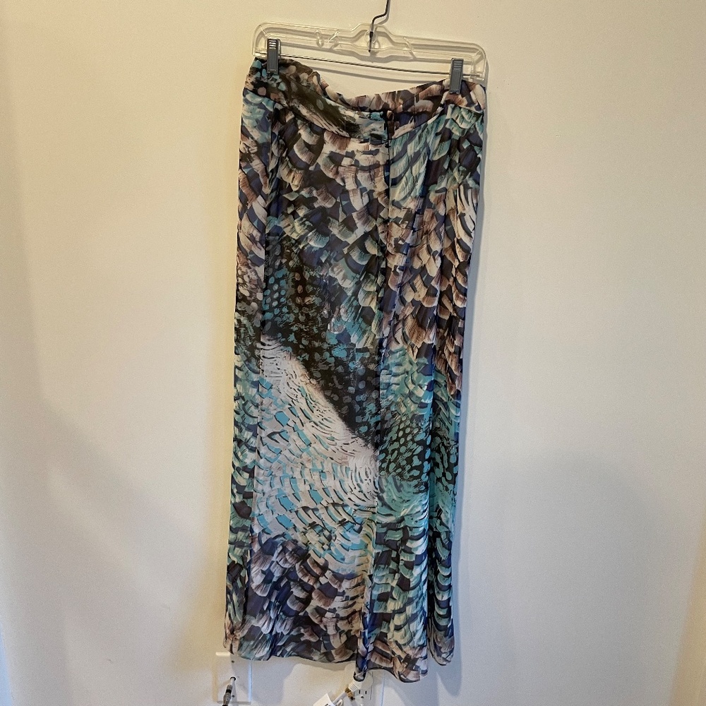 Pencey Feather-Print Long Silk Maxi Skirt - Picture 6 of 6